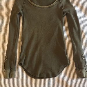 Free People Long-Sleeved Waffle Tee Size Small